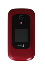 CONSUMER CELLULAR DORO 7050 DFC-0180 4G FLIP PHONE RED