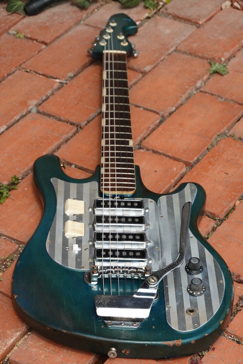 Teisco WG-4L 1965 Vintage Blue Electric Guitar 4 Pickups Mahogany
