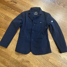 Equiline Carolink Show Jacket Navy Blue Girls Size 12/13 EUC