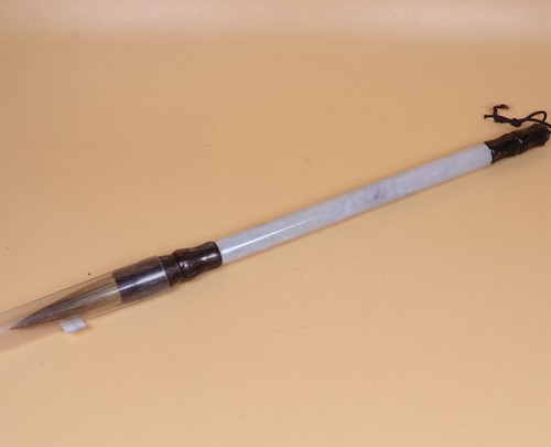 Certified Natural Green(Grade A)jade jadeite Write Writing brush statue 29191a - Picture 2 of 10