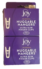 Joy Mangano Original Huggable Hangers Ultra Slim Finger Clips Platinum 20 Total