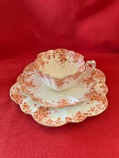 c 1896 Wileman & Co Foley China daisy shaped trio #2  "Trailing Daisies" #5657