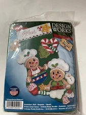 Design Works Gingerbread Bakers 18" Stocking Felt Kit 5249 New