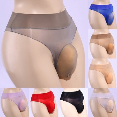 Unterwäsche Herren Bademode Tanga Transparent Glänzend Ölig Low Rise Seamless