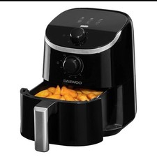 Image of Daewoo Single Pot Air Fryer - 2L, 900W, Black, Compact, 80-200°C, Manual Control