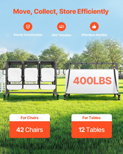 VEVOR Folding Chair Rack, 400 LBS Capacity, Heavy-duty Chair Cart for 42 Chairs