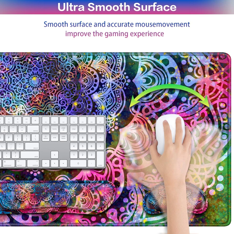 Mouse Pad with Wrist Rest, 4-in-1 Large Mousepad+Keyboard Wrist Rest+Mouse Pa... - Image 4 of 4