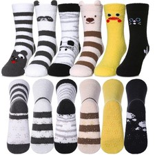 Kids Fuzzy Socks, Toddlers Non Slip Socks Boys Girls Cute Cozy Winter Warm Cr...