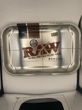 Silver And Red Raw Rolling Tray