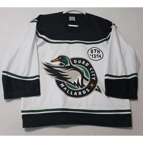 Quad City Mallards Hockey Jersey Youth Size 14 16 White 2013-14 CHL