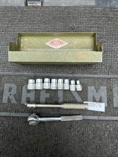 10pc Sk Wayne Tools 14 Drive Ratchet Socket Lot Green Metal Case Sae 40970