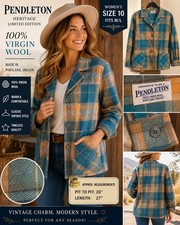 Vintage Pendleton Heritage Limited Edition 100 Virgin Wool Plaid Jacket Coat...