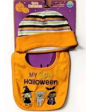 NWT Infant My 1st Halloween Hat & Bib Neat Solutions Boy Or Girl C0034