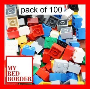 LEGO Dark Blue Brick 2x2 Lot of 100 Parts Pieces 3003