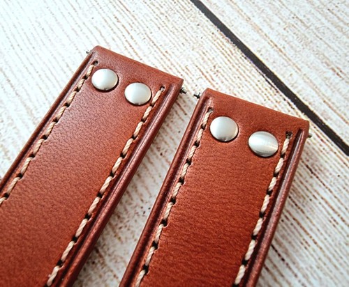Premium Leather Watch Strap Band Rivet Stud Pilot Flieger Aviator 20 22 24 mm UK - Picture 55 of 71