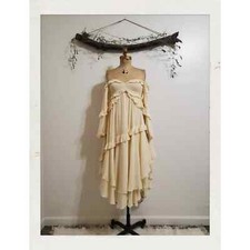Spell & The Gypsy Collective Clementine Cream Gold Smocked Tiered Mermaid Dress
