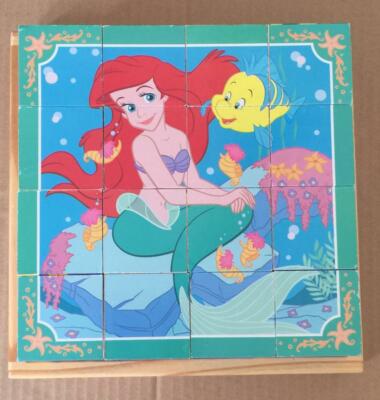 Melissa & Doug Disney Princess Wooden Cube Puzzle With Tray 6 different puzzels 