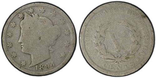 Cabeza Liberty 1894 5C V níquel graduación profesional G04 certificado #51290185 gnumismático - Imagen 3 de 15