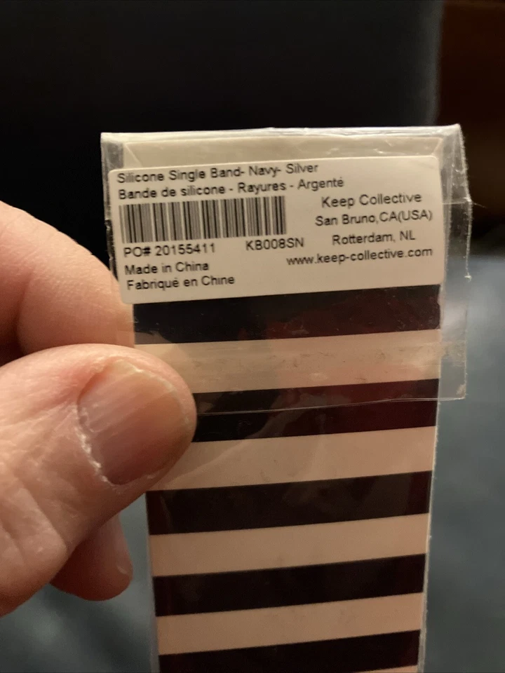 Keep Collective Live Happy силиконовый браслет с одной лентой темно-синий - Изображение 2 из 2