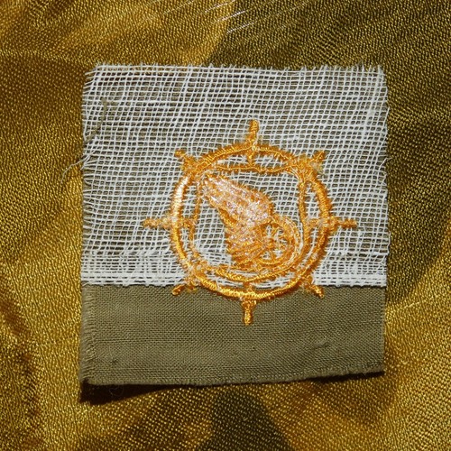 WW2 US Army Transport Officer BOS Branch of Service OD Cotton Cloth Collar Badge - Picture 2 of 2