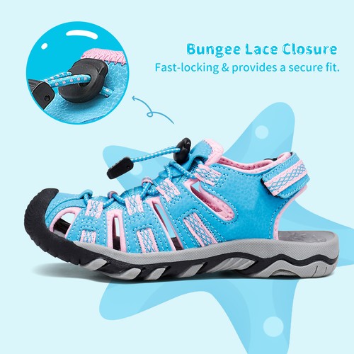 Kids Boys Girls Summer Outdoor Athletic Sandals Sport Sandals Hiking Sandals - Picture 10 of 82