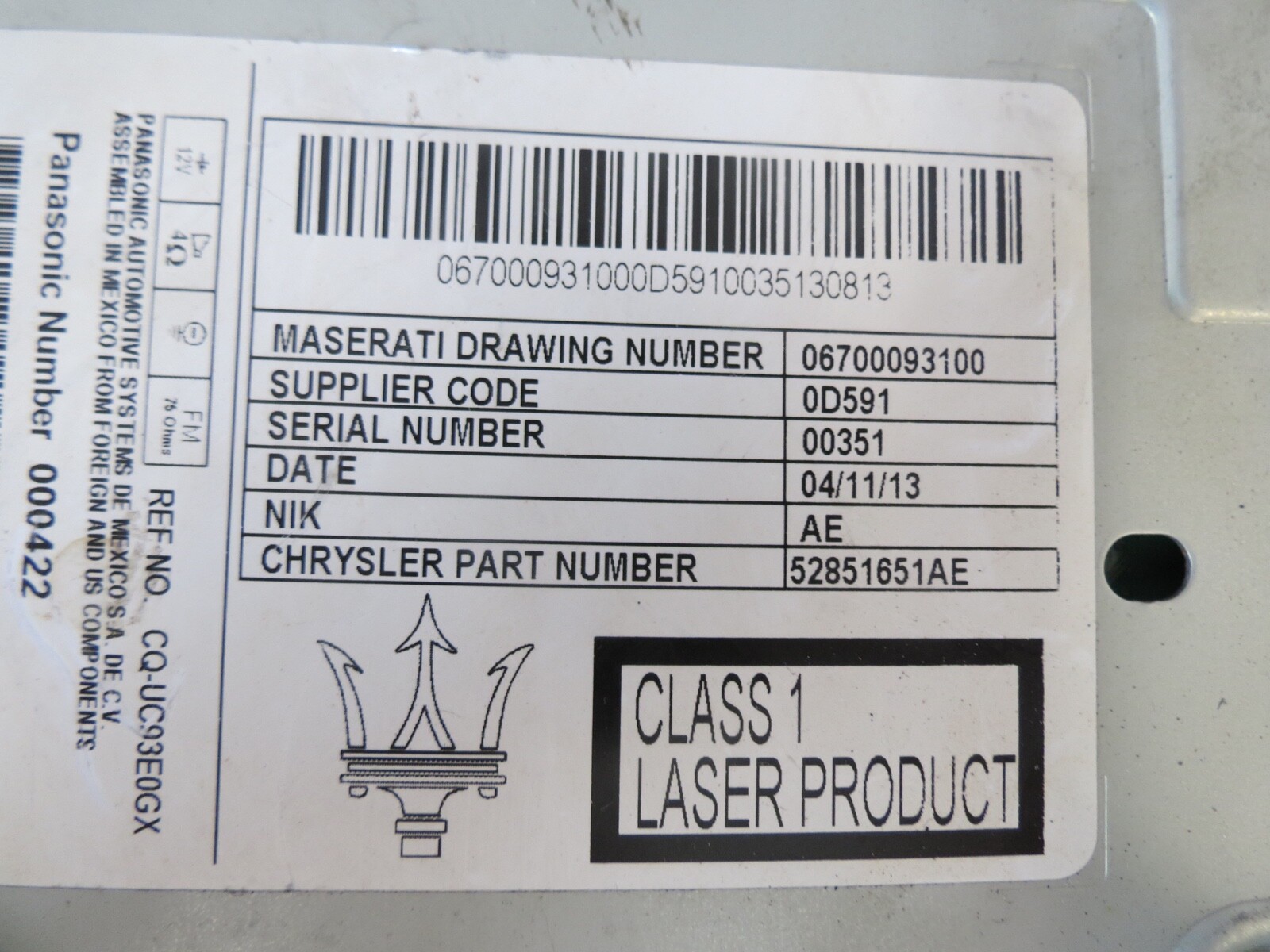✅ 14 15 16 17-19 MASERATI GHIBLI Radio CD AM FM SD PLAYER Receiver 06700093100