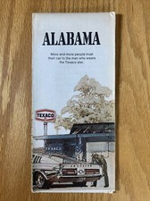 Texaco Map Alabama Huntsville Montgomery Birmingham 1971 Gas Oil Advertising