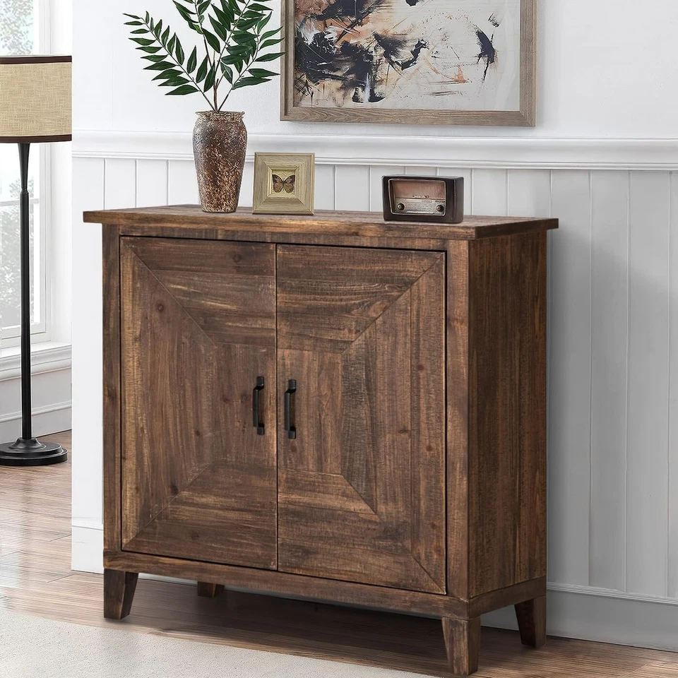 Entryway Cabinet Hallway Cabinet with Doors and Shelves Wooden Buffet Cabinet - Image 2 of 4