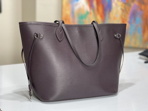 LOUIS VUITTON Neverfull Quetsche MM Epi Leather Plum Purple Tote Handbag  Purse | eBay