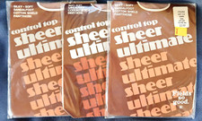 3 Vintage FIELDS Control Top SHEER ULTIMATE PANTYHOSE, Tall - Fawn, Beige NEW