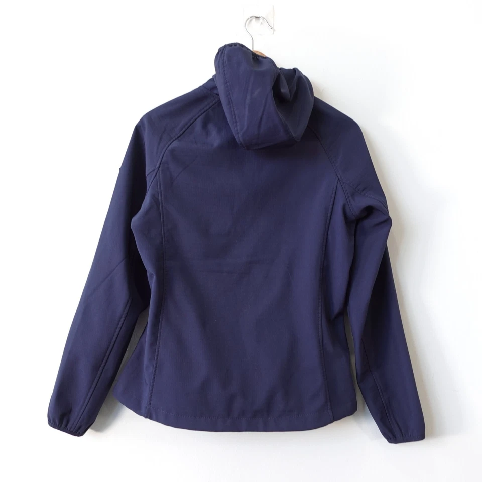 REGATTA Blue Hooded Jacket Women XS Soft Shell Zip Stretch Outdoor Trails Ared - Image 4 of 4