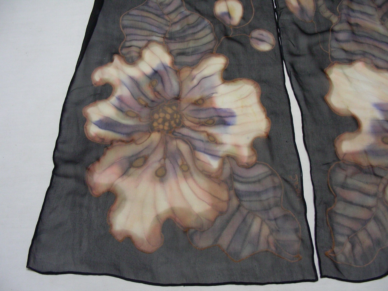 Beautiful Floral Print - 14" X 72" Sheer Polyester Scarf!
