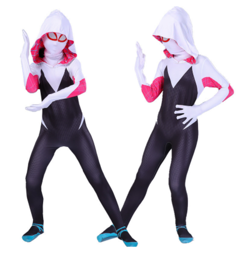 Ghost Spider Gwen Stacy Cosplay Costume Kids Girls Jumpsuit Fancy Dress 4-10 Yrs - Picture 8 of 10