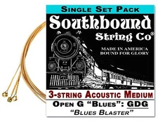 Cigar Box Guitar String Set: 3-string Acoustic Medium Low Open G GDG 