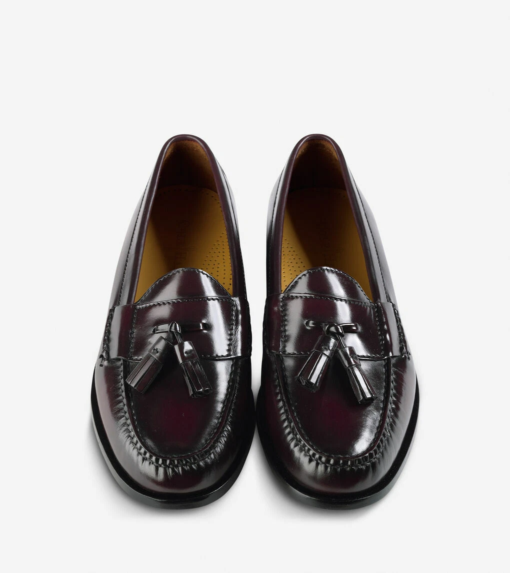 Men s Cole Haan Pinch Tassel Loafers 9D Burgundy eBay