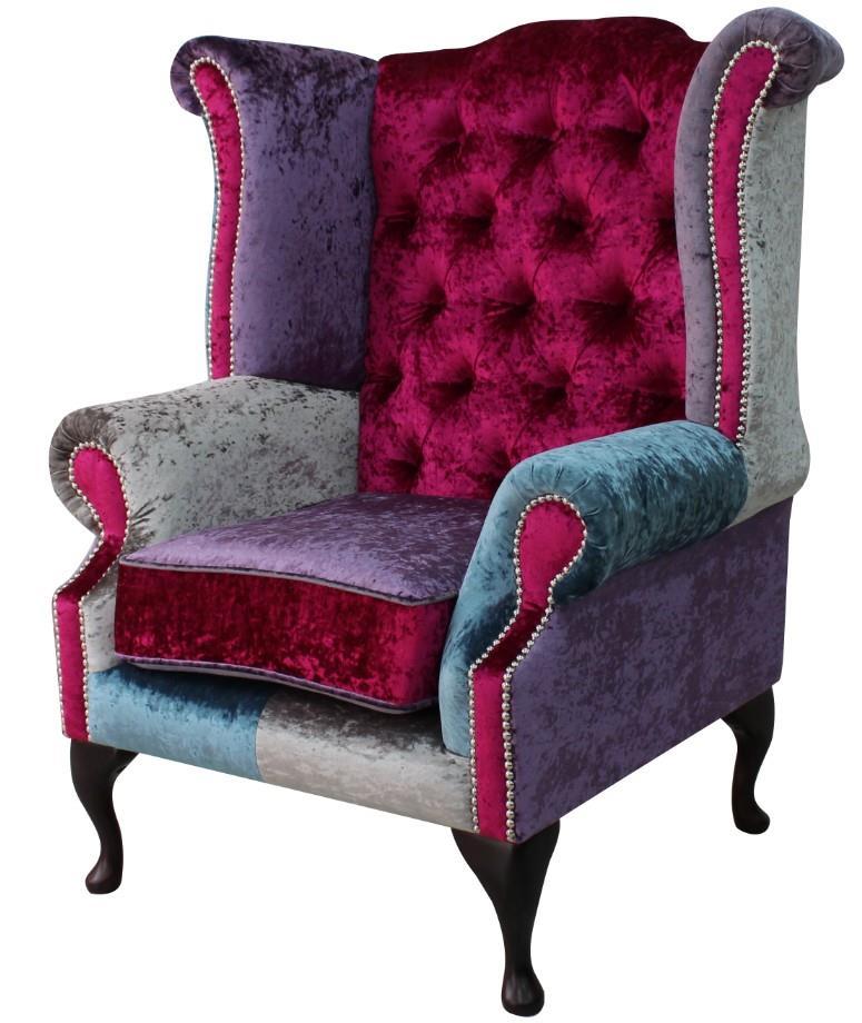 queen anne patchwork chair