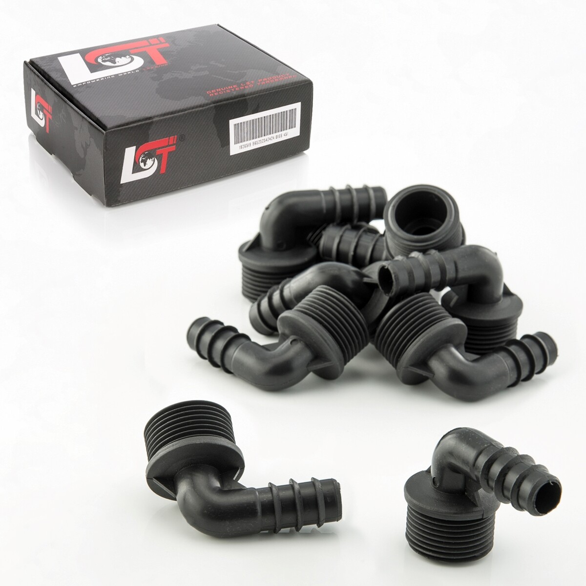 10x PE Connector L-Piece 90° Angle 16x3/4"" Reducer Irrigation System