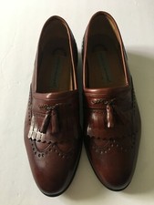 Stacy Adams Comfort Flex Men Size 10M Brown Leather Tassel Kilt Dress Shoes