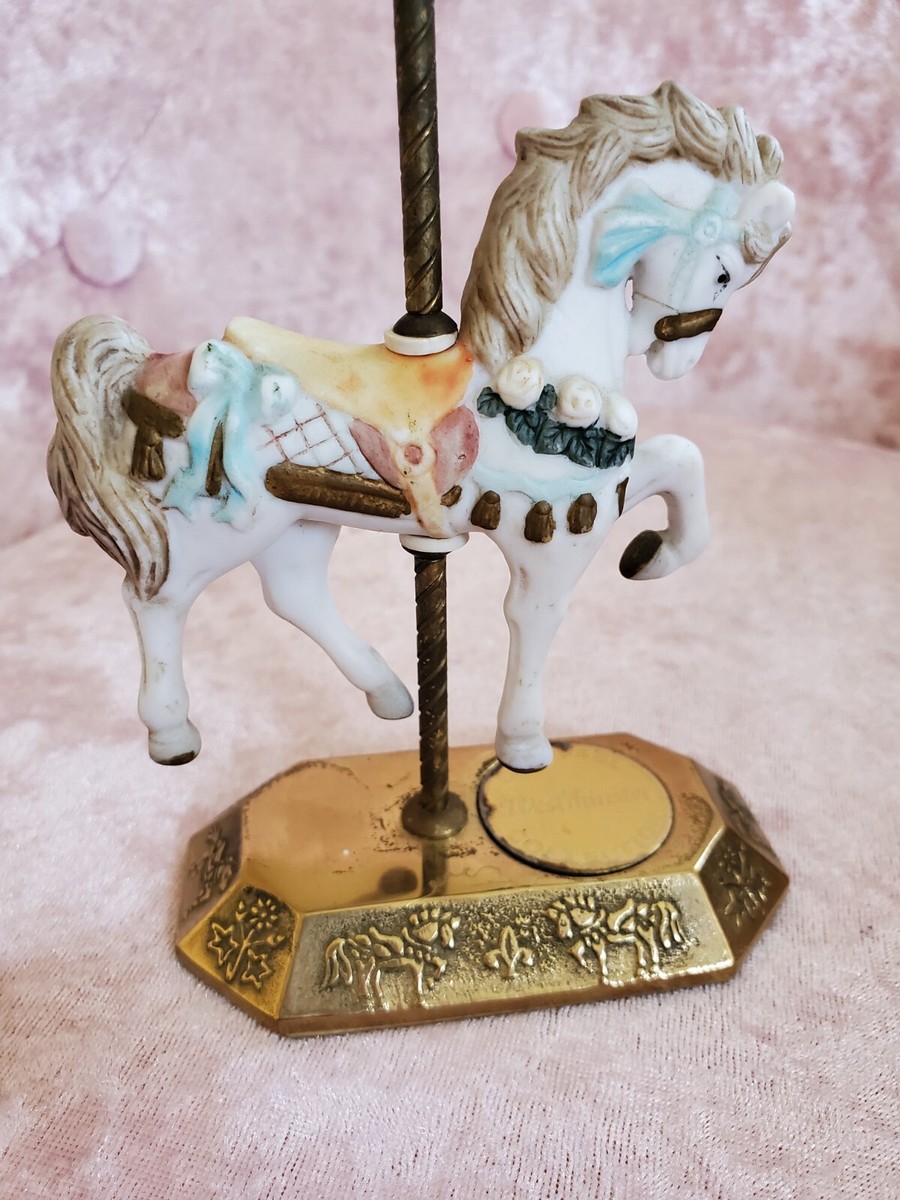 Westminster VINTAGE Mini Carousel Animals set of 4( horses, lion