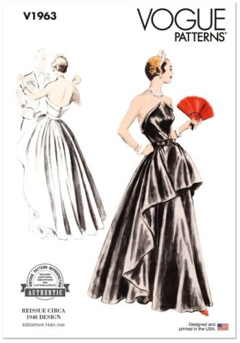 Vogue Vintage 1940s Reissue Couturier Wedding Gown Red Carpet Dress Pattern 1963 - Picture 2 of 7