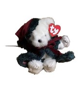 TY White Christmas Bear KLAUSE Moving Joints tags attached NEW With Tags