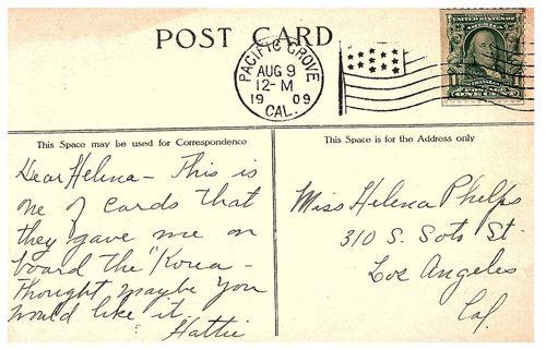 Pacific Mail Steamship Co. S.S. "Korea",Hawaii,Honolulu Garden 1909 Postcard - Picture 2 of 2