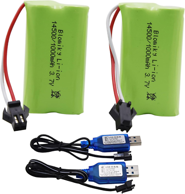 6 Batteries 18650 3,7 V 3000 MAh Avec Chargeur USB Et Prises SM-2P – Pour RC Voiture, Bateau, Tank, Robot