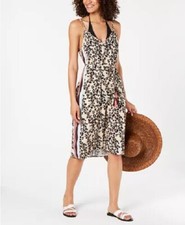 Miken Swimsuit Cover-Up Dress Women's Size XS Leopard Print NEW
