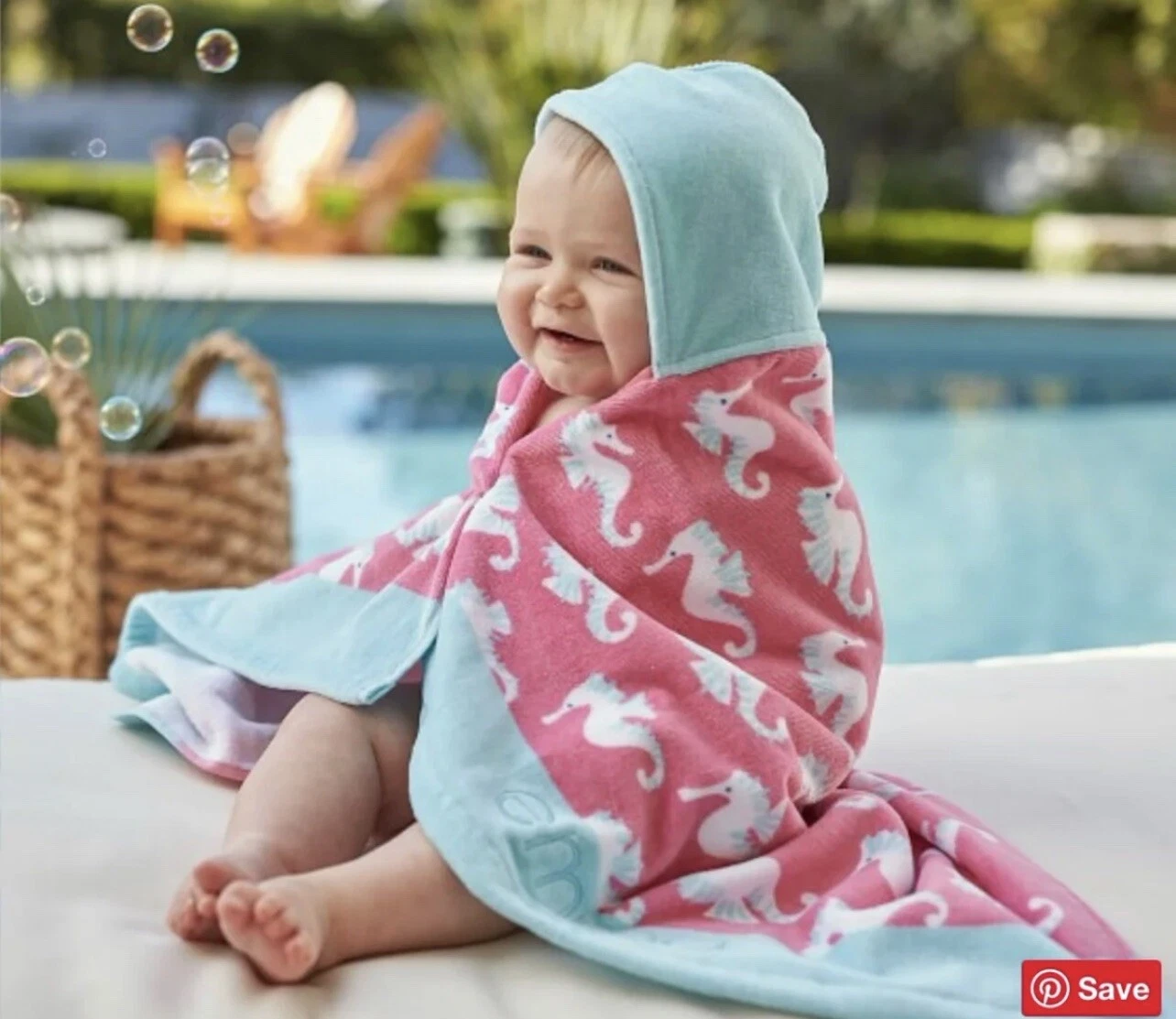 New Pottery Barn Kids Pink Seahorse Hooded Beach Towel Baby
Opens in a new window or tab