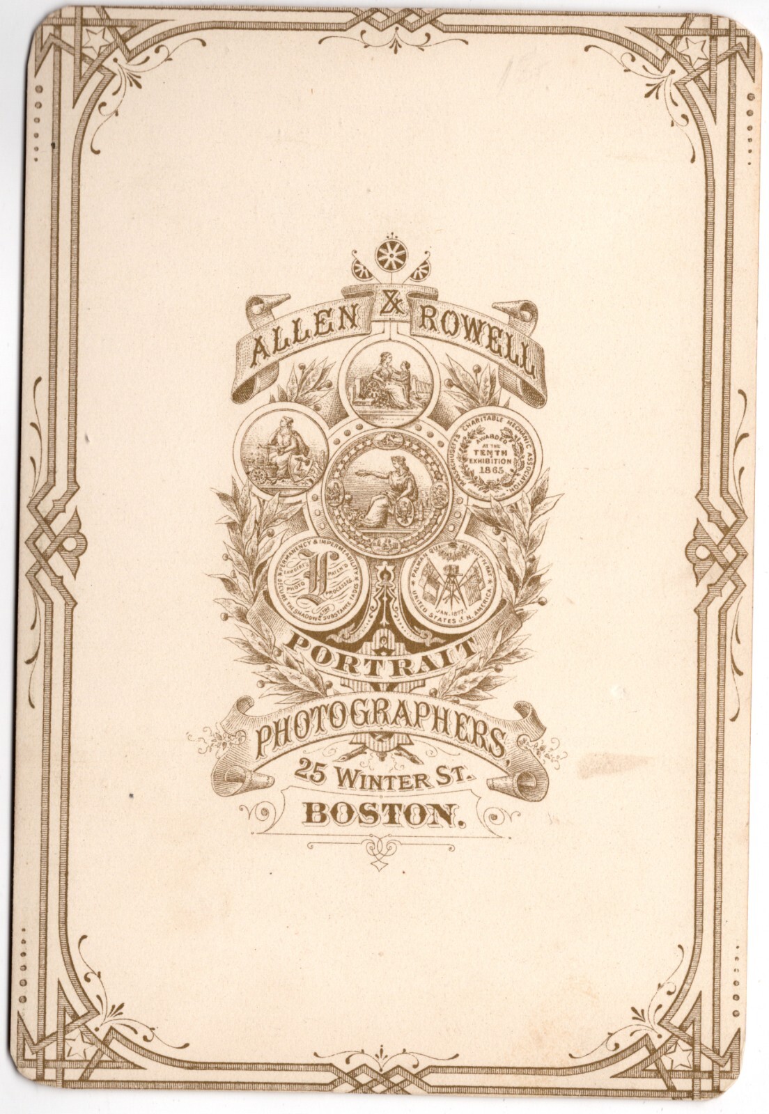 CIRCA 1890s CABINET CARD ALLEN & ROWELL CUTE YOUNG GIRL HOLDING DOLL BOSTON MA. — additional view