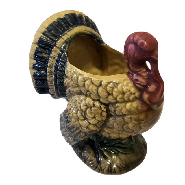 Vintage Turkey NAPCOWARE Napco Ceramic Thanksgiving Planter Vase 7478