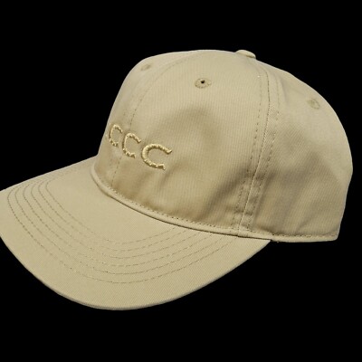 CCCC Members Only Chill Cowboy Country Club Hat New OSFA Beige 100% Cotton 