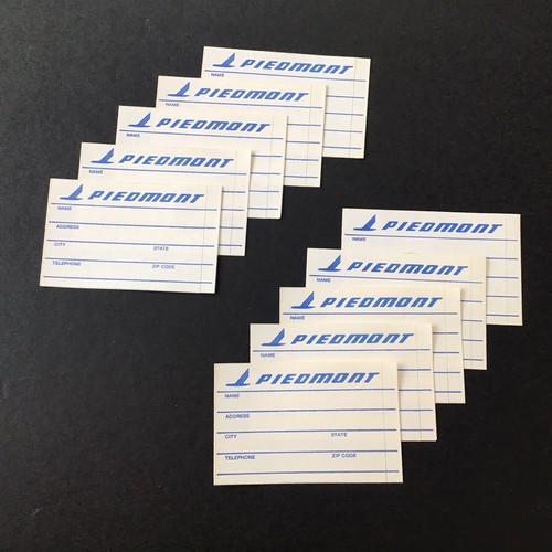 Piedmont Airlines Luggage / Baggage Tags Set Of 10 - Vintage Piedmont 