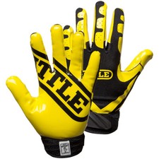 Battle Sports Receivers Ultra-Stick Football Gloves - Neon Yellow/Black